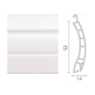 PVC Maxi Ersatzlamelle mit Lichtschlictzen 14x52 mm in weiß in Länge 100 cm