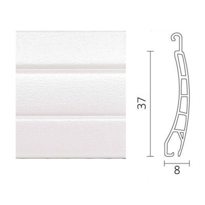 PVC Mini Ersatzlamelle 8x37 mm in weiß in Länge 120 cm